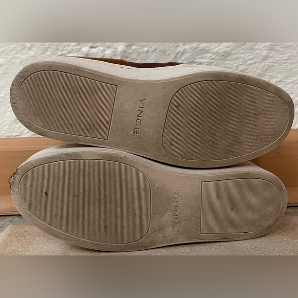Vince Warren Women's 5 Shoes Brown Suede Platform Slip-On Sneakers - Picture 4 of 6
